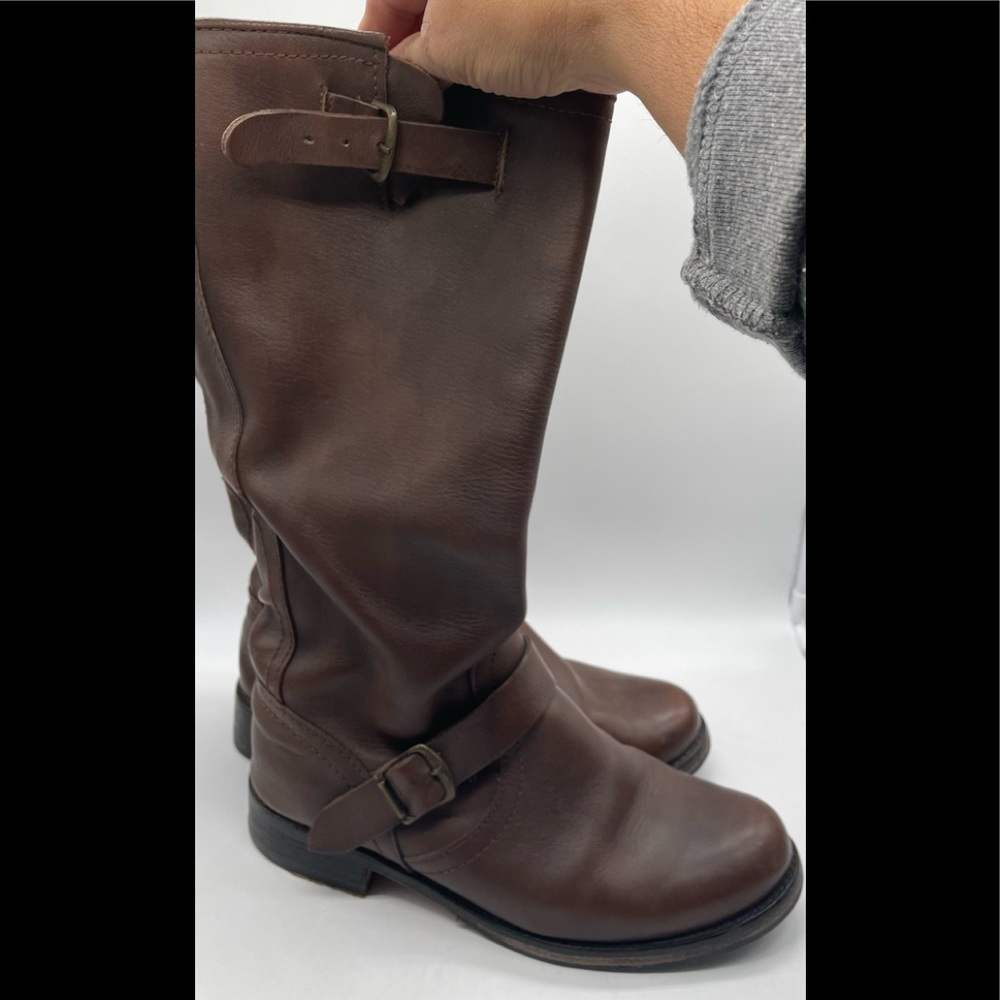 Steve Madden Veronna Slouchy Moto Riding Leather Boots sz 10